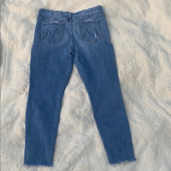 MOTHER Blue Skinny Jeans Distressed Detail - Picture 3 of 12